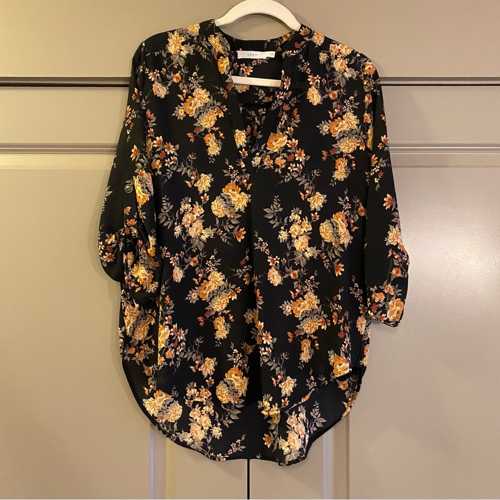 LUSH Fall Floral Blouse